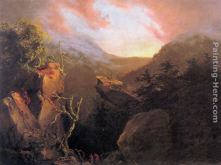 Mountain Sunrise, Catskill painting - Thomas Cole Mountain Sunrise, Catskill art painting